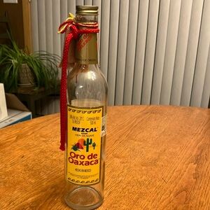 EMPTY Collectible Mezcal Oro de Oaxaca bottle. Vintage